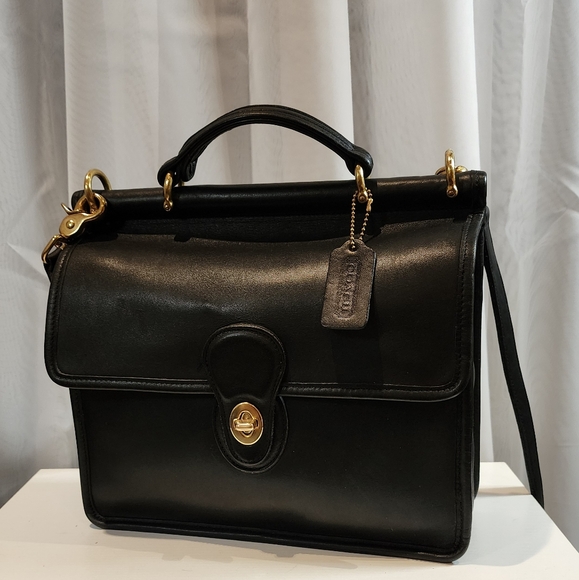 Coach Willis Purse In Black Leather/Brass Hardwear - Picture 2 of 16